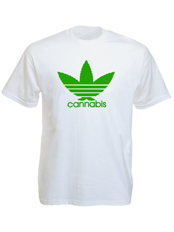 Adidas Cannabis Logo White Tee-Shirt