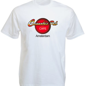 Amsterdam Cannabis Pub Cafe White Tee-Shirt