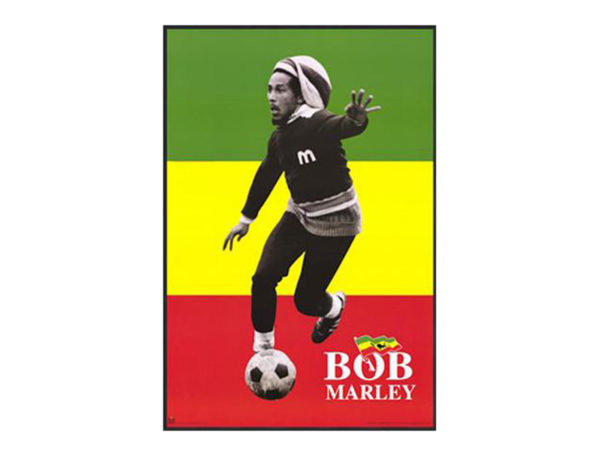 Bob Marley Playing Soccer White Tee-Shirt