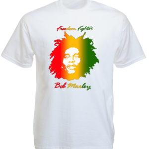 Bob Marley Freedom Fighter White Tee-Shirt