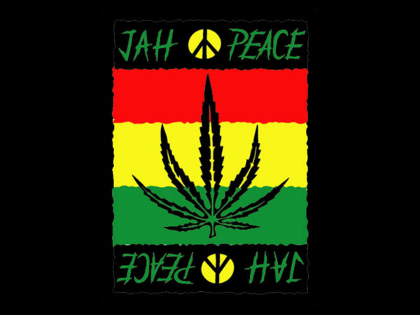 Jah Peace Rasta Black Tee-Shirt