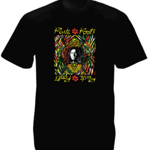 Psychedelic Colors Rasta Root Black Tee-Shirt